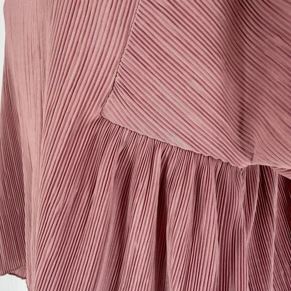 Madewell Texture & Thread Micropleat Top size Large Vintage Mauve Plisse - Picture 10 of 12